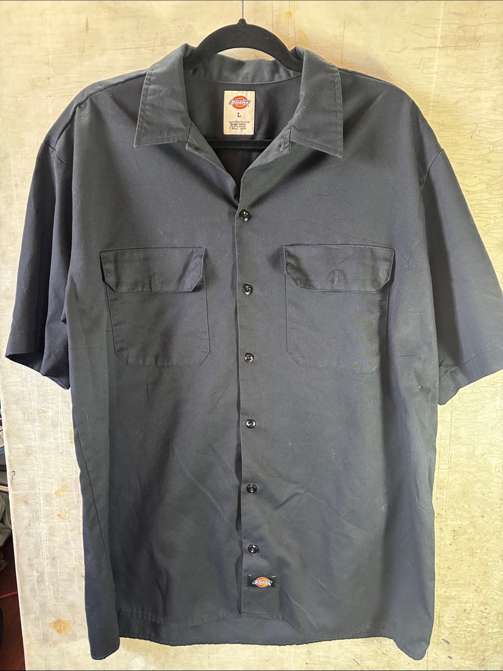 Dickies Men's Short Sleeve Button-Down Work Shirt - Black